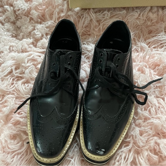 💯 PRADA Black Patent Leather Loafers Size 38 - Picture 10 of 14